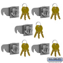 Standard Locks - Replacement for Salsbury 4C Horizontal Mailbox Door with 3 Keys per Lock - 5 Pack