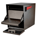04 Package Master Mailbox front incoming mail door and retrieval door open - Bronze