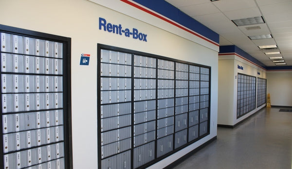 post office box rental area inside local usps branch