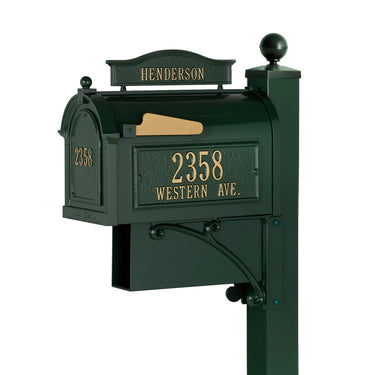 Whitehall Products Ultimate Capitol Mailbox Package - Green Gold - 16324 #color_green gold