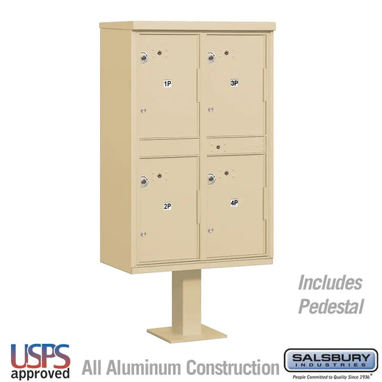 Outdoor Parcel Locker in Sandstone with 4 parcel lockers #color_sandstone