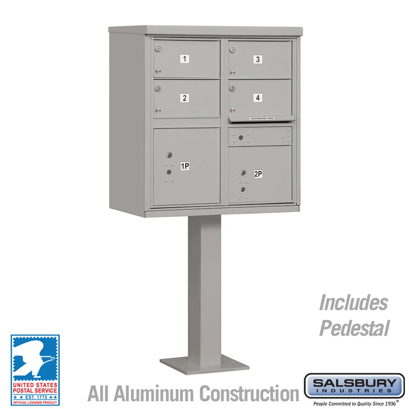 Salsbury Cluster Box Unit with 4 Doors and 2 Parcel Lockers - USPS Access – Type V