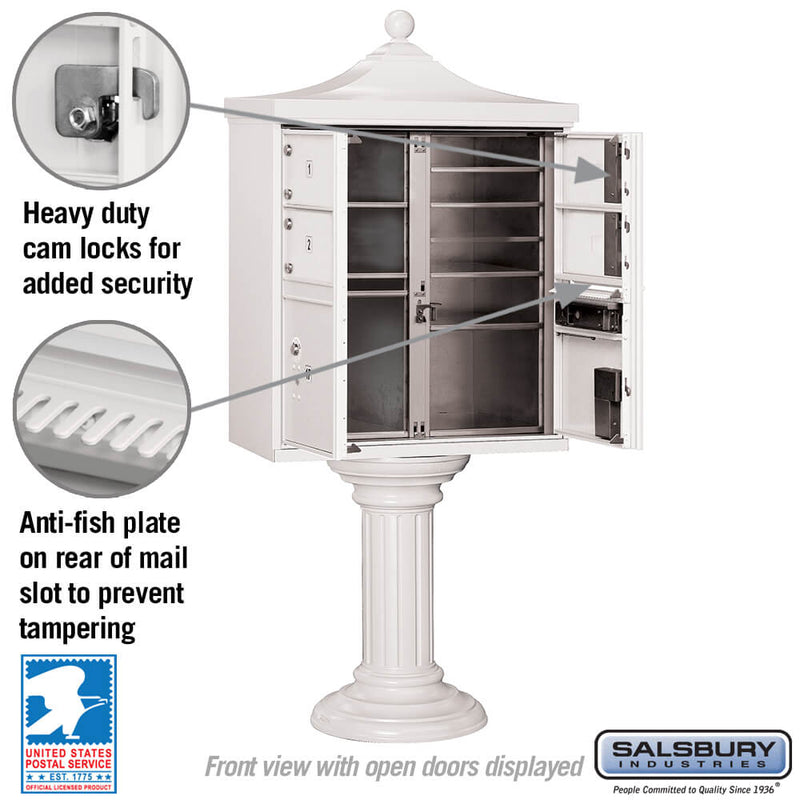 Salsbury Regency Decorative Cluster Box Unit with 4 Doors and 2 Parcel Lockers - USPS Access – Type V