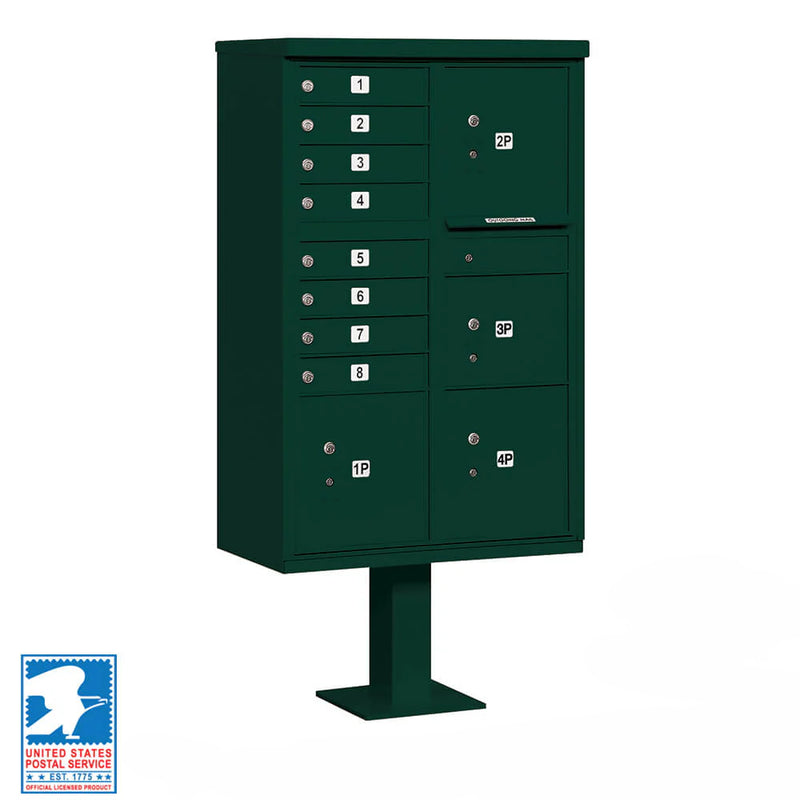 Salsbury Cluster Box Unit with 8 Doors and 4 Parcel Lockers - USPS Access – Type VI
