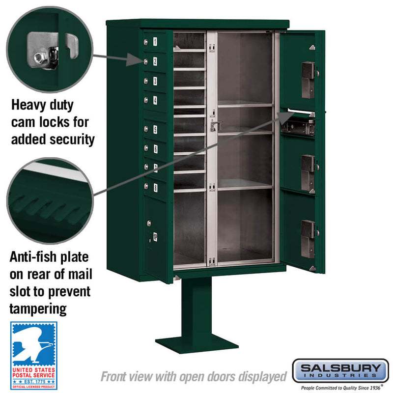 Salsbury Cluster Box Unit with 8 Doors and 4 Parcel Lockers - USPS Access – Type VI
