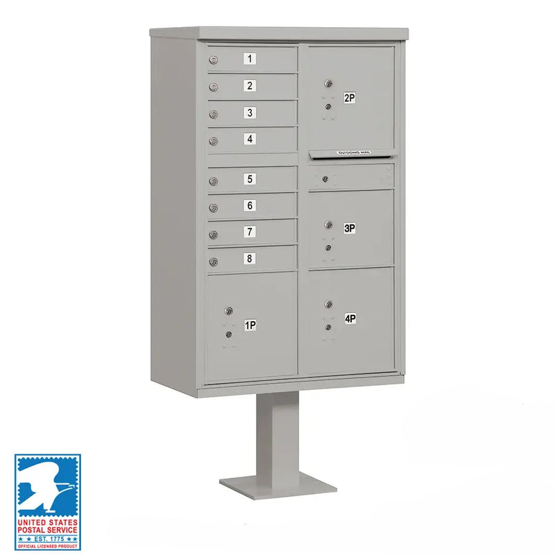 Salsbury Cluster Box Unit with 8 Doors and 4 Parcel Lockers - USPS Access – Type VI