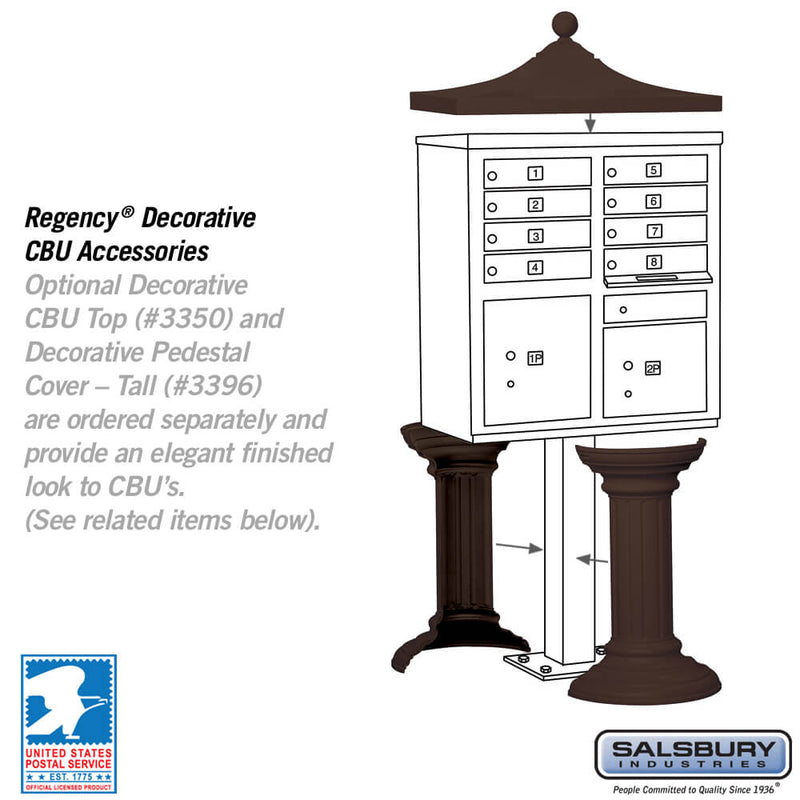Salsbury Cluster Box Unit with 8 Doors and 2 Parcel Lockers - USPS Access – Type I