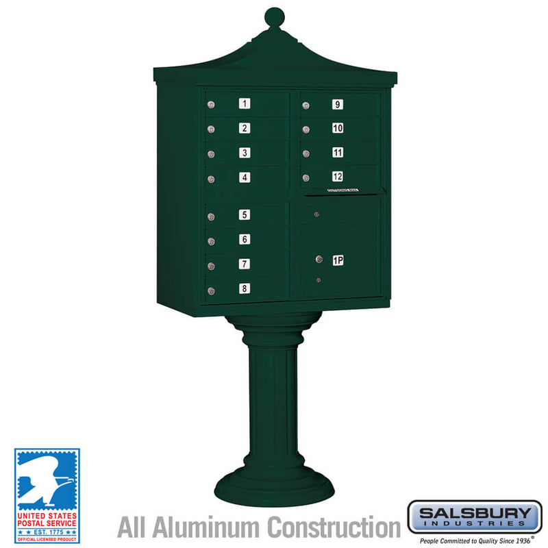 Salsbury Regency Decorative Cluster Box Unit with 12 Doors and 1 Parcel Locker - USPS Access – Type II