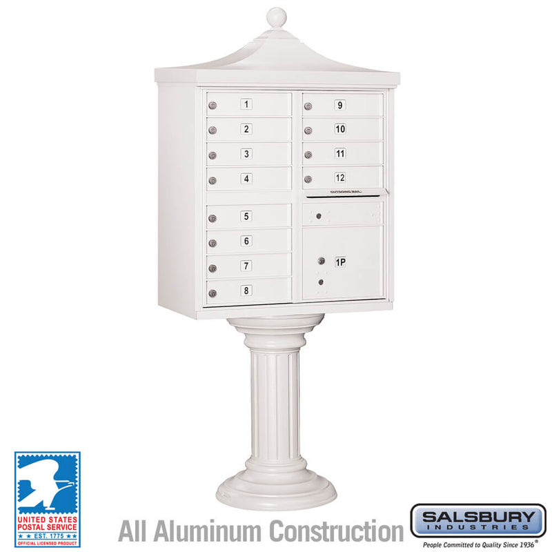 Salsbury Regency Decorative Cluster Box Unit with 12 Doors and 1 Parcel Locker - USPS Access – Type II