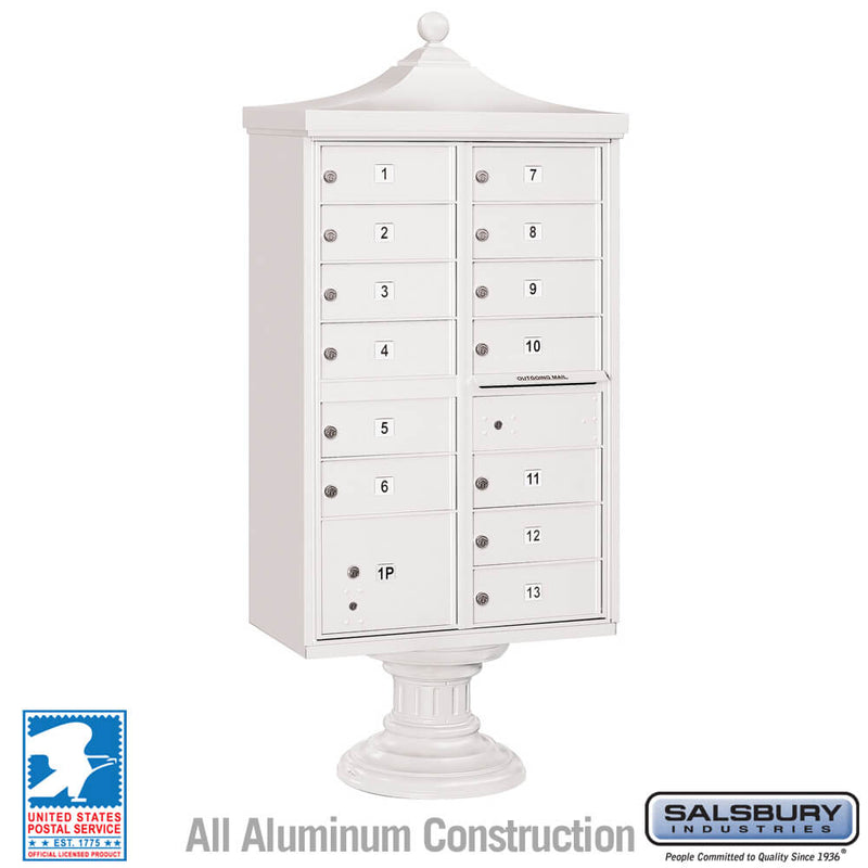Salsbury Regency Decorative Cluster Box Unit with 13 Doors and 1 Parcel Locker - USPS Access – Type IV