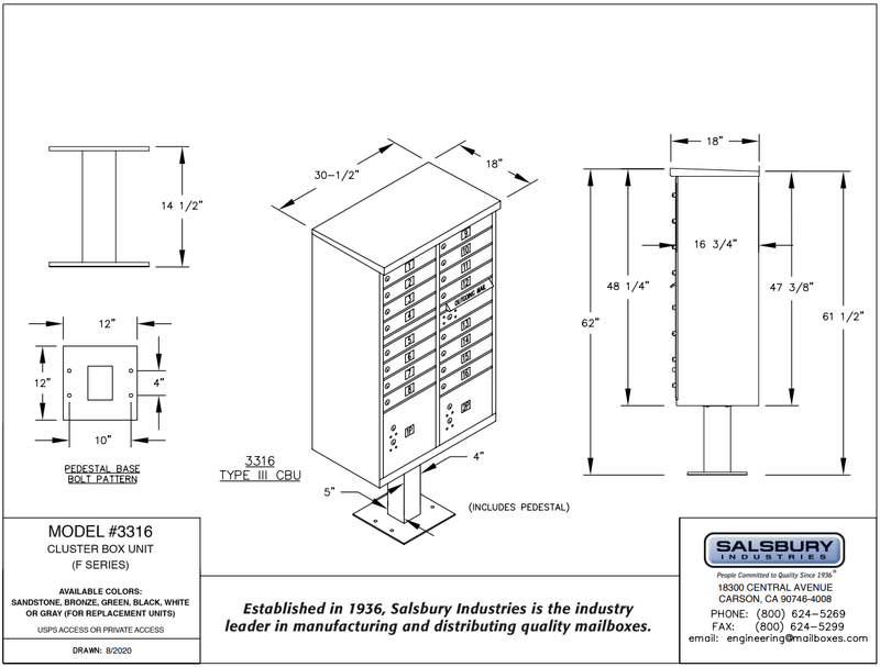 Cluster Box Unit Keyless Cluster Box Unit with 16 Doors and 2 Parcel Lockers – Type III ...