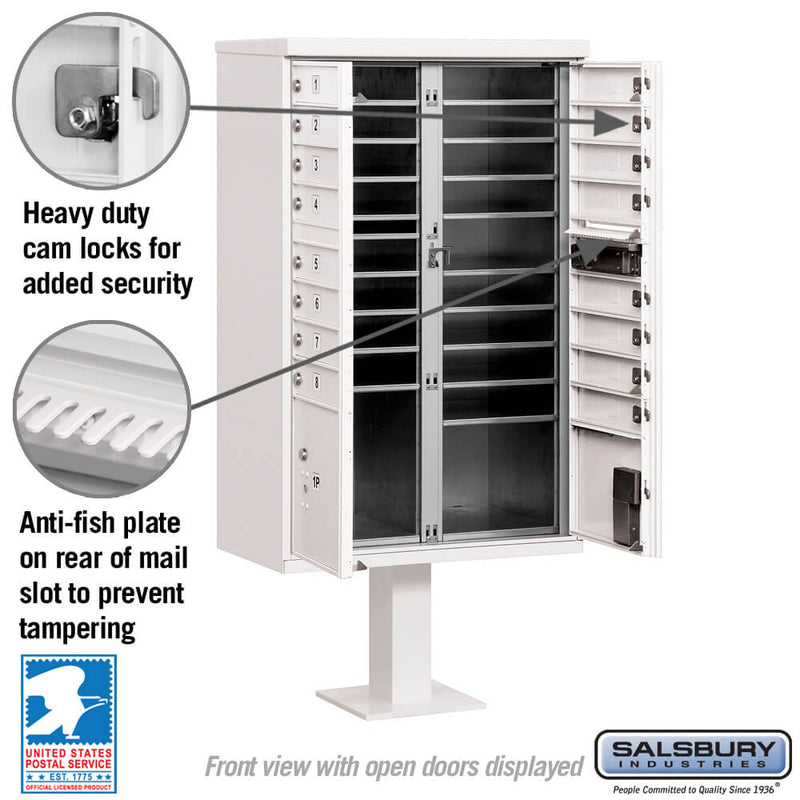 Salsbury Cluster Box Unit with 16 Doors and 2 Parcel Lockers - USPS Access – Type III