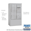 Salsbury 10 Door High Free-Standing 4C Horizontal Mailbox with 9 Doors and 2 Parcel Lockers in Bronze with Private Access