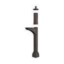 Whitehall Balmoral Mailbox Side Plaques & Post Package - Bronze - 16253 - New two-piece post with base cuff - Exploded view