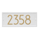 Whitehall Modern Balmoral Mailbox Side Plaques, Monogram & Post Package - White/Gold - 16659 - Modern side plaque