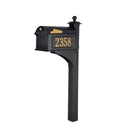 Whitehall Balmoral Mailbox Side Plaques & Post Package - Black - 16252