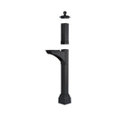 Whitehall Balmoral Mailbox Side Plaques & Post Package - Black - 16252 - New two-piece post with base cuff - Exploded view