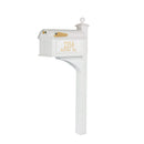 Whitehall Balmoral Mailbox Side Plaques & Post Package - White - 16370 - 2-line plaques