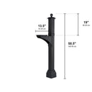 Whitehall Balmoral Mailbox Side Plaques, Monogram & Post Package - Black - 16236 - New two-piece post with base cuff - Dimensions
