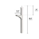 Whitehall Balmoral Mailbox Side Plaques & Post Package - White - 16370 - New two-piece post - Dimensions