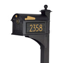 Whitehall Modern Balmoral Mailbox Side Plaques, Monogram & Post Package - Black/Gold - 16657 - Alternate view