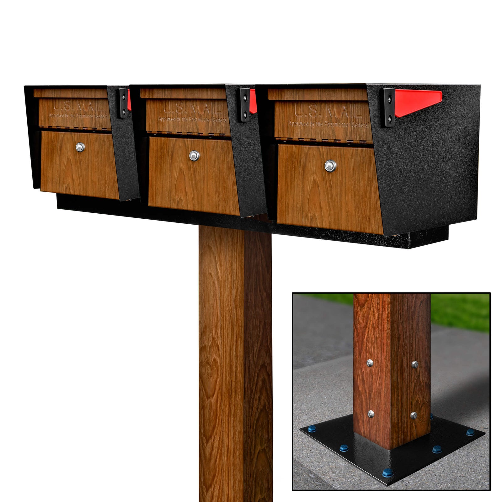 Mailboss Triple Mail Manager® Locking Mailbox & Post - Free Shipping ...