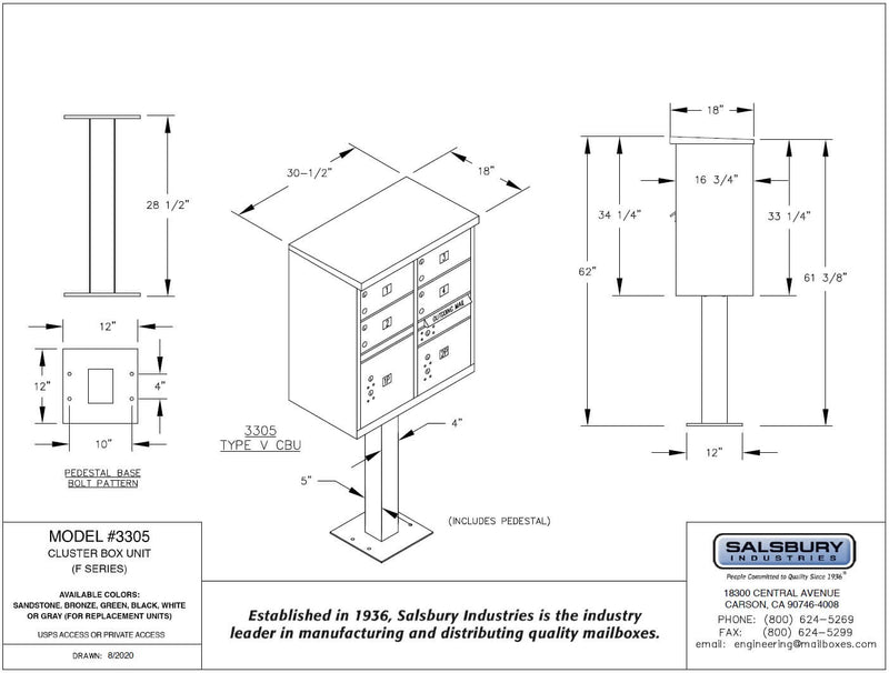 Cluster Box Unit Keyless Salsbury Cluster Box Unit with 4 Doors and 2 Parcel Lockers - USPS Acc ...
