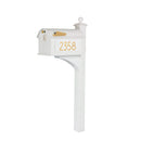 Whitehall Modern Balmoral Mailbox Side Plaques, Monogram & Post Package - White/Gold - 16659