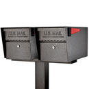Mailboss Double Mail Manager® Locking Mailbox & Post — Bronze / Front Access