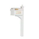 Whitehall Balmoral Mailbox Side Plaques & Post Package - White - 16370