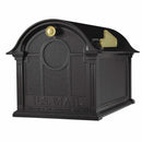 Whitehall Modern Balmoral Mailbox Side Plaques, Monogram & Post Package - Black/Gold - 16657 - Mailbox