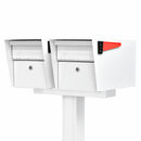 Mailboss Double Mail Manager® Locking Mailbox & Post — Alpine White / Front Access