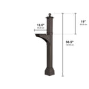 Whitehall Balmoral Mailbox Side Plaques, Monogram & Post Package - Bronze - 16237 - New two-piece post with base cuff - Dimensions