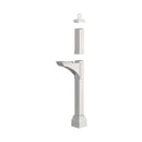 Whitehall Balmoral Mailbox Side Plaques & Post Package - White - 16370 - New two-piece post with base cuff - Exploded view