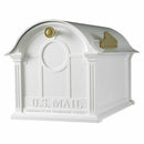 Whitehall Modern Balmoral Mailbox Side Plaques, Monogram & Post Package - White/Gold - 16659 - Mailbox