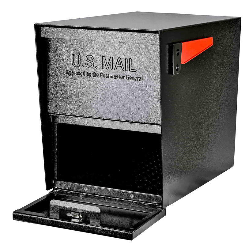 04 Package Master Mailbox front mail retrieval door open - Black