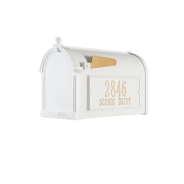 Whitehall Capitol Mailbox Side Plaque Package - MailboxEmpire #color_white gold