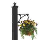 Whitehall Balmoral Post Plant Hanger with flower pot - Black - MailboxEmpire