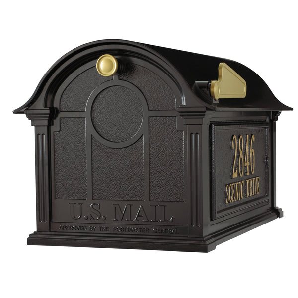 Whitehall Balmoral Mailbox Custom Side Plaques Package - MailboxEmpire#color_black