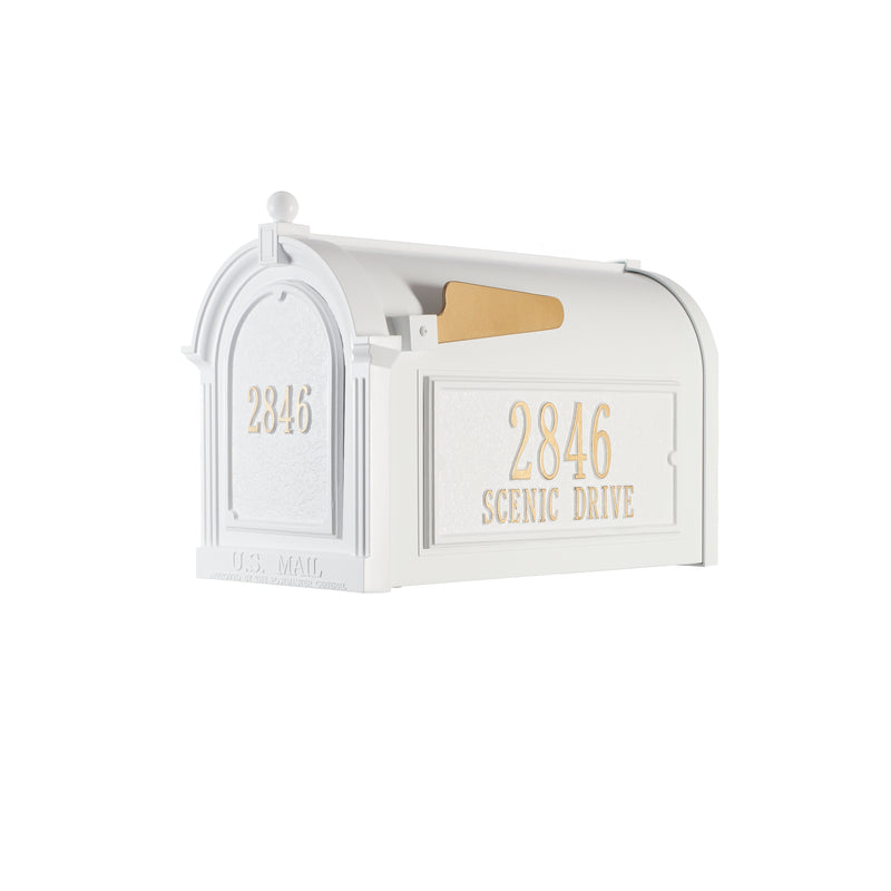 Whitehall Capitol Mailbox Custom Side Plaques and Door Plaque Package - MailboxEmpire