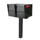 MailBoss Double Package Master - Inground Post - Black