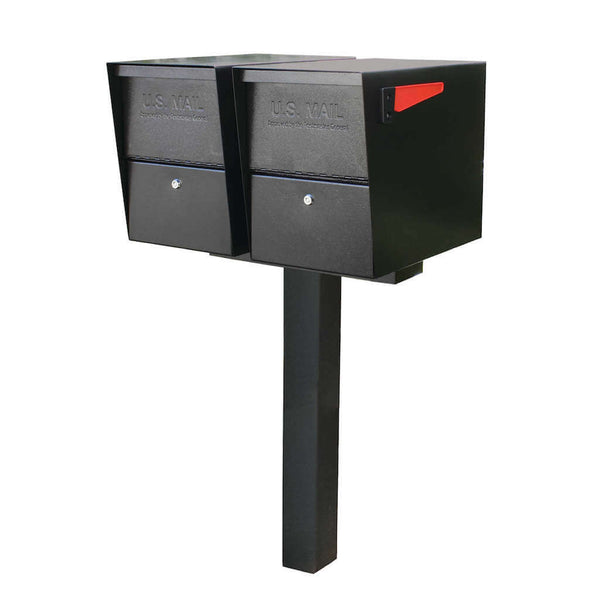 MailBoss Double Package Master - Inground Post - Black#color_black