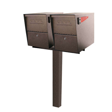 MailBoss Double Package Master - Inground Post - Bronze #color_bronze