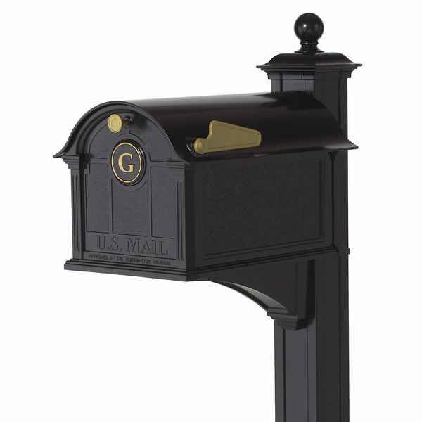 Balmoral Mailbox Monogram Post Package - Black - 16513#color_black