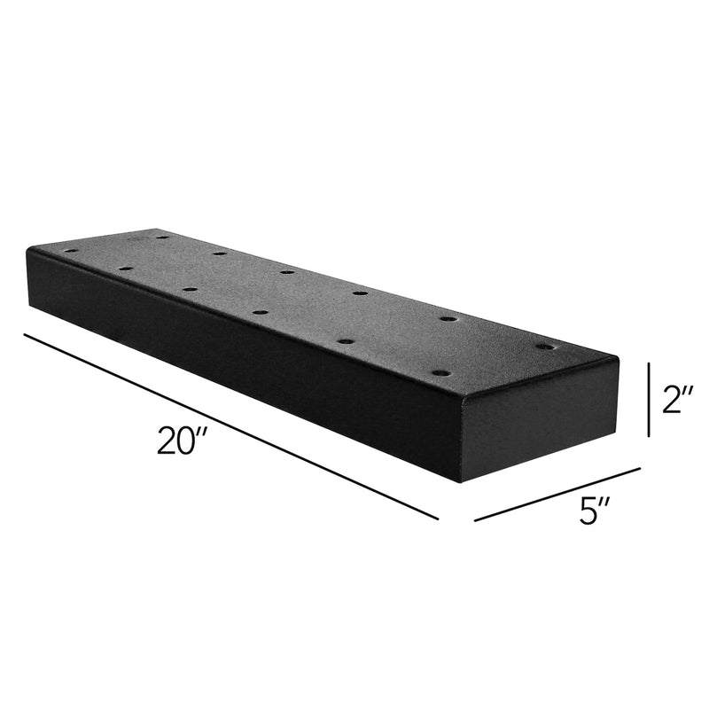 MailBoss 2 box spreader bar with dimensions - black