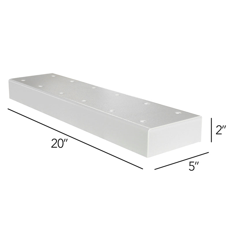 MailBoss 2 box spreader bar with dimensions - white