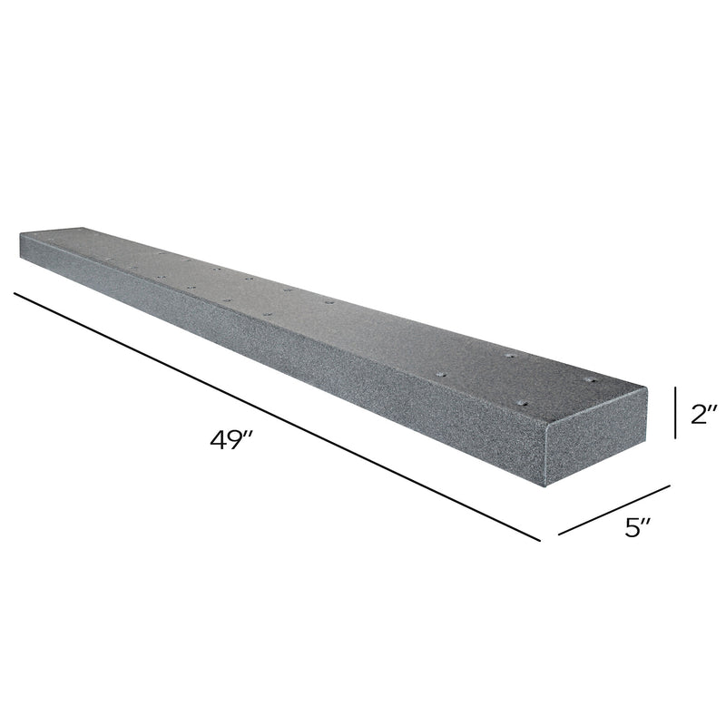 MailBoss 4 box spreader bar with dimensions - granite