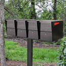 MailBoss Quadruple Package Master - Outdoor - Black