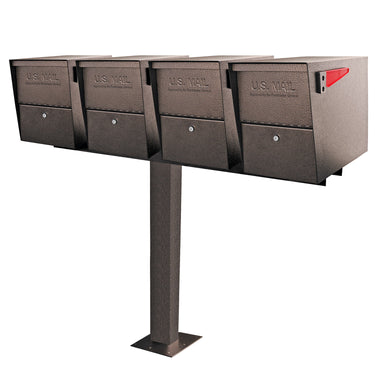 MailBoss Quadruple Package Master - Surface Mount Post - Bronze#color_bronze