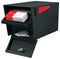 MailBoss Mail Manager front incoming and retrieval area open with mail and package - Black